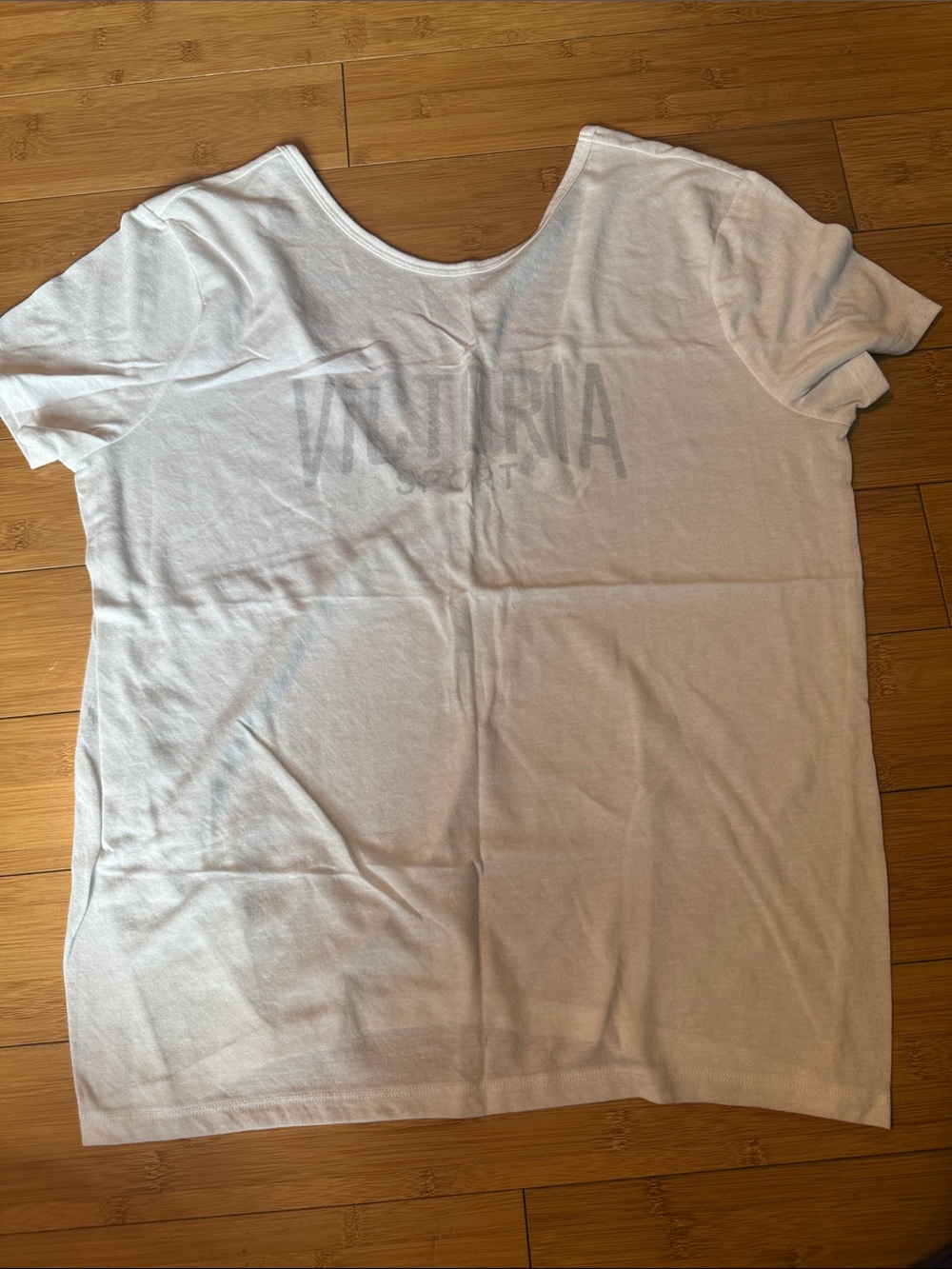 Victoria's Secret White Scoop-Neck Short Sleeve Tee